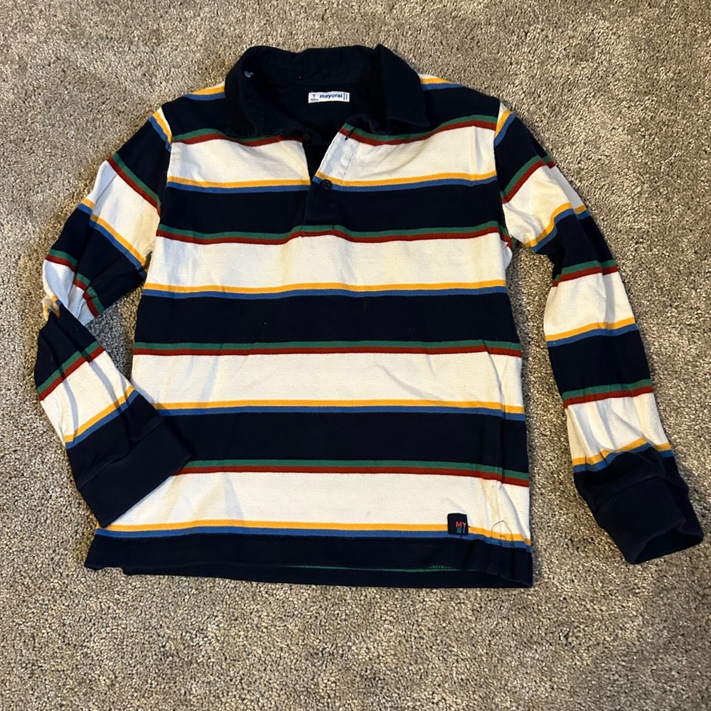 Striped Rugby Polo size 7 Mayoral